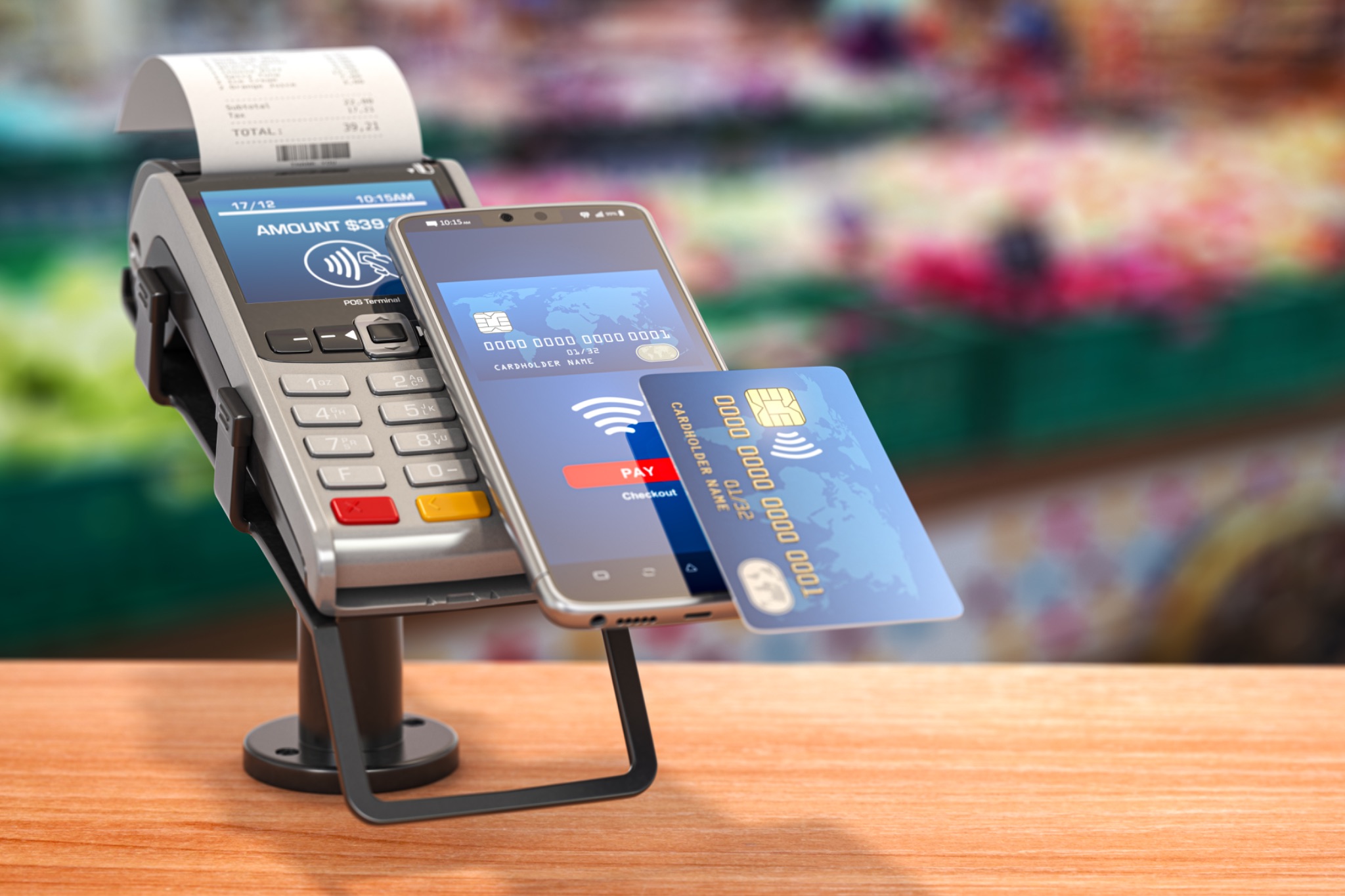 payment with mobile phone and cards